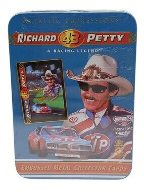 Richard Petty Embossed Metal Collector Cards W/Tin  Sealed #GS-8